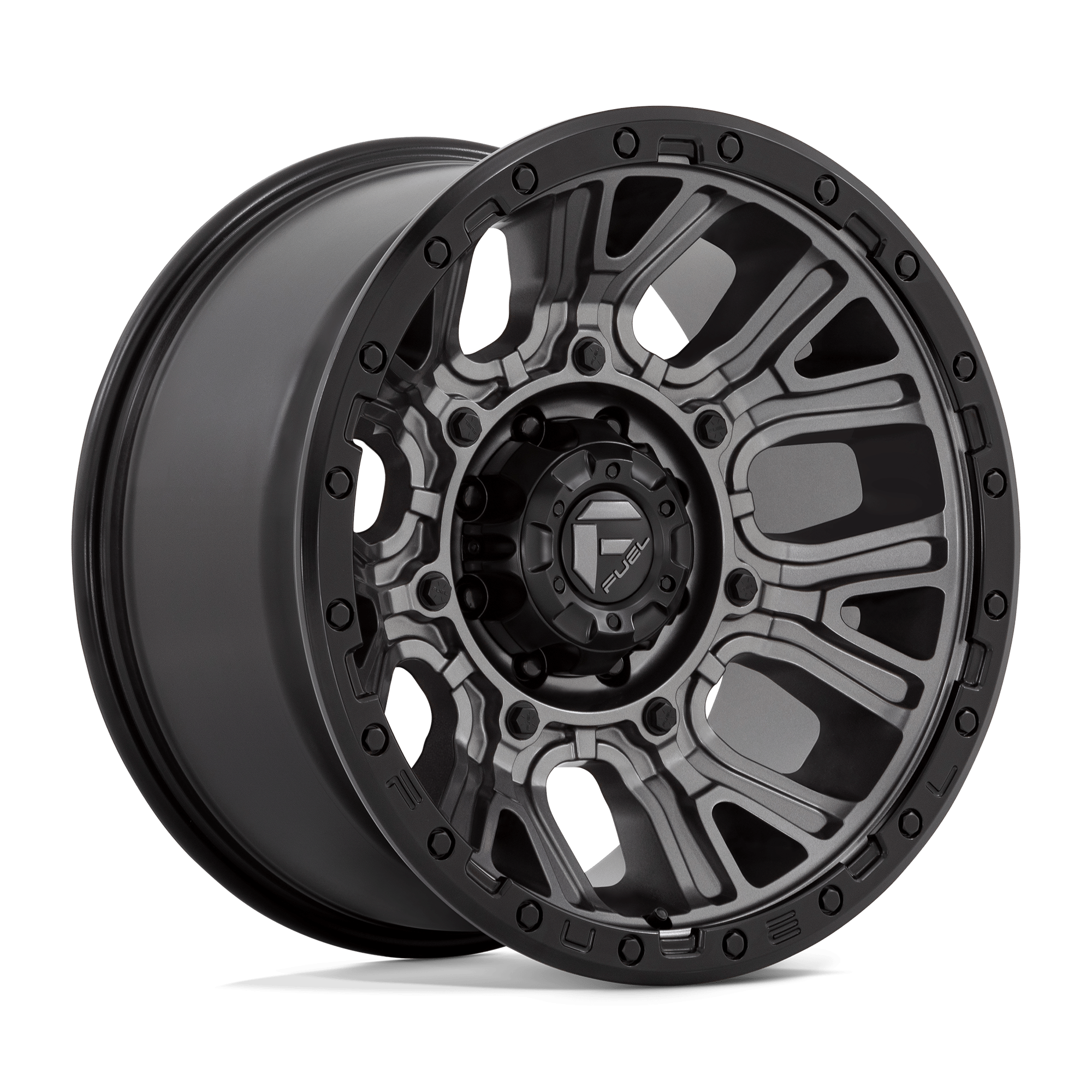 Fuel Wheels D82520001747 - Aluminum Wheels 20X10 Traction D825 8 On 170 Gunmetal Gray/Black Ring 125.1 Bore -18 Offset Fuel Off Road Wheels