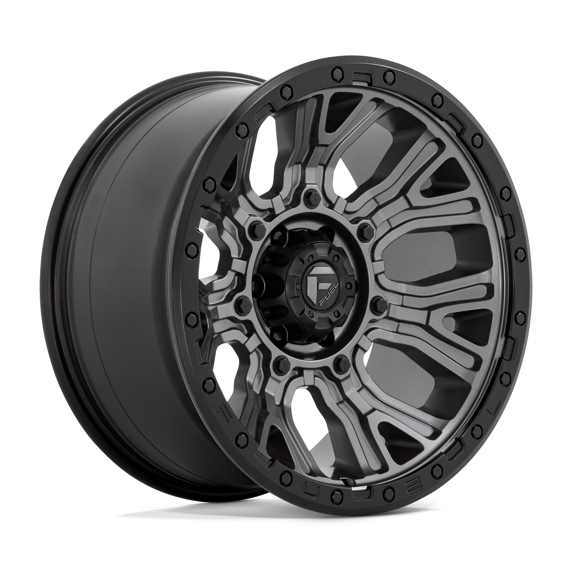 Fuel Wheels D82520008447 - Aluminum Wheels 20X10 Traction D825 6 On 139.7 Gunmetal Gray/Black Ring 106.1 Bore -18 Offset Fuel Off Road Wheels