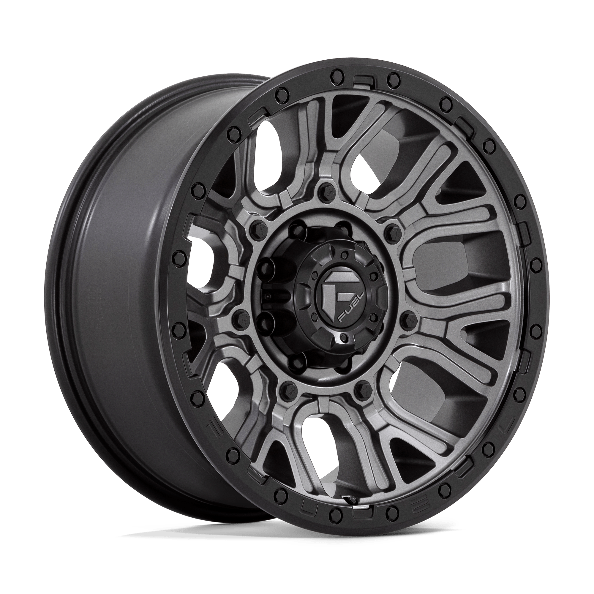 Fuel Wheels D82520901750 - Aluminum Wheels 20X9 Traction D825 8 On 170 Gunmetal Gray/Black Ring 125.1 Bore 1 Offset Fuel Off Road Wheels