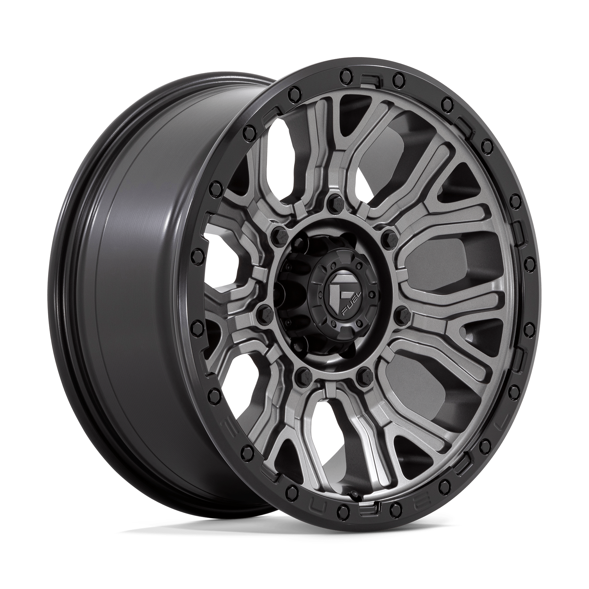 Fuel Wheels D82520908450 - Aluminum Wheels 20X9 Traction D825 6 On 139.7 Gunmetal Gray/Black Ring 106.1 Bore 1 Offset Fuel Off Road Wheels
