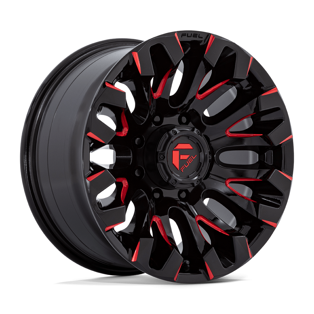 Fuel Wheels D82918908250 - Aluminum Wheels 18X9 Quake D829 8 On 165.1 Gloss Black Milled Red 125.1 Bore 1 Offset Fuel Off Road Wheels Fuel Wheels D82918908250 - Aluminum Wheels 18X9 Quake D829 8 On 165.1 Gloss Black Milled Red 125.1 Bore 1 Offset Fuel Off Road Wheels