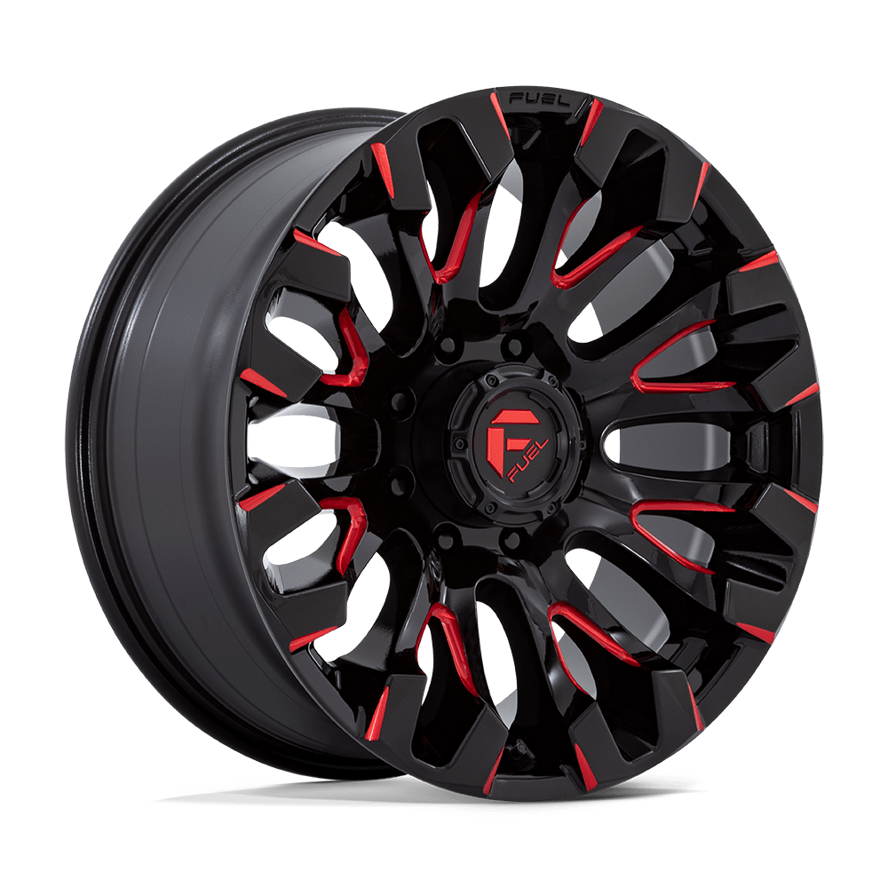 Fuel Wheels D82920901850 - Aluminum Wheels 20X9 Quake D829 8 On 180 Gloss Black Milled Red 124.2 Bore 1 Offset Fuel Off Road Wheels Fuel Wheels D82920901850 - Aluminum Wheels 20X9 Quake D829 8 On 180 Gloss Black Milled Red 124.2 Bore 1 Offset Fuel Off Road Wheels