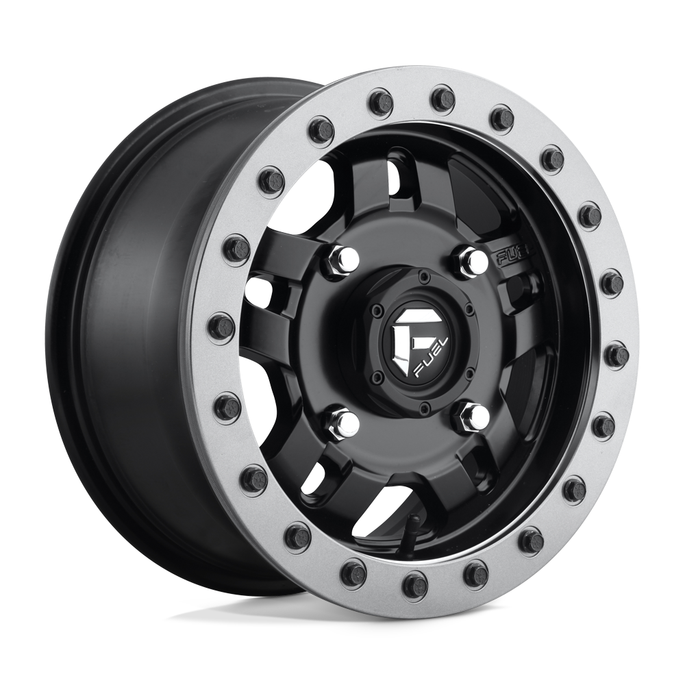 Fuel Wheels D9171470A544 - Aluminum Wheels 14X7 Anza UTV D917 4 On 156 Matte Black Beadlock 132 Bore 13 Offset 5 Spoke Fuel Off Road Wheels