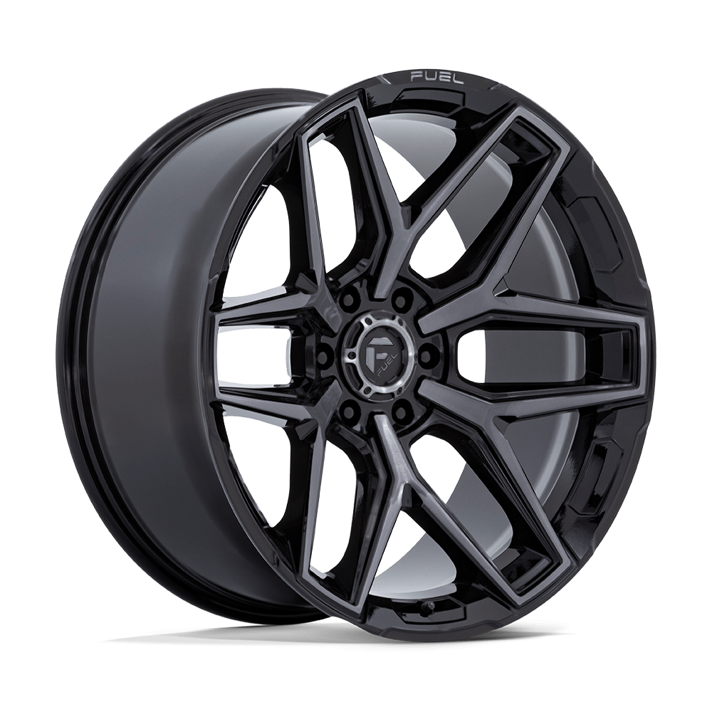 Fuel Wheels FC854BT22126844N - Flux 22X12 Gloss Black Brushed Face With Gray Tint