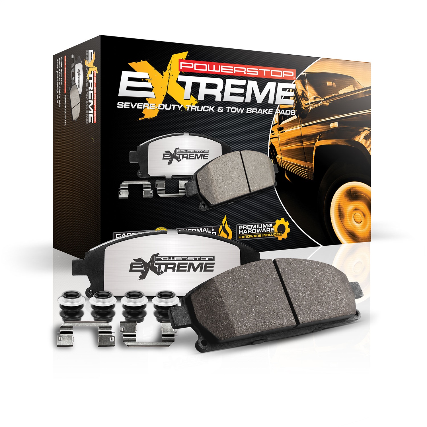 PowerStop Z36-825 - Power Stop 17-18 Chevrolet LCF 4500HD Front Z36 Truck & Tow Brake Pads w/Hardware