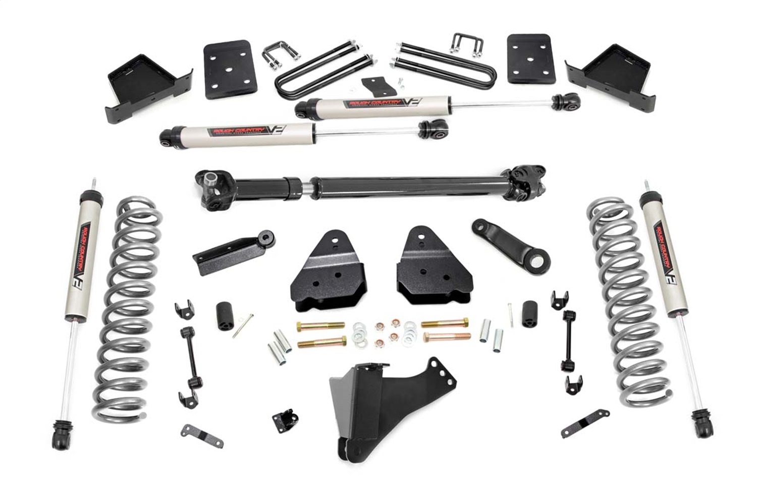 Rough Country 50471 - 6 Inch Lift Kit - Diesel - No OVLD - FR D/S - V2 - Ford F-250/F-350 Super Duty (17-22)