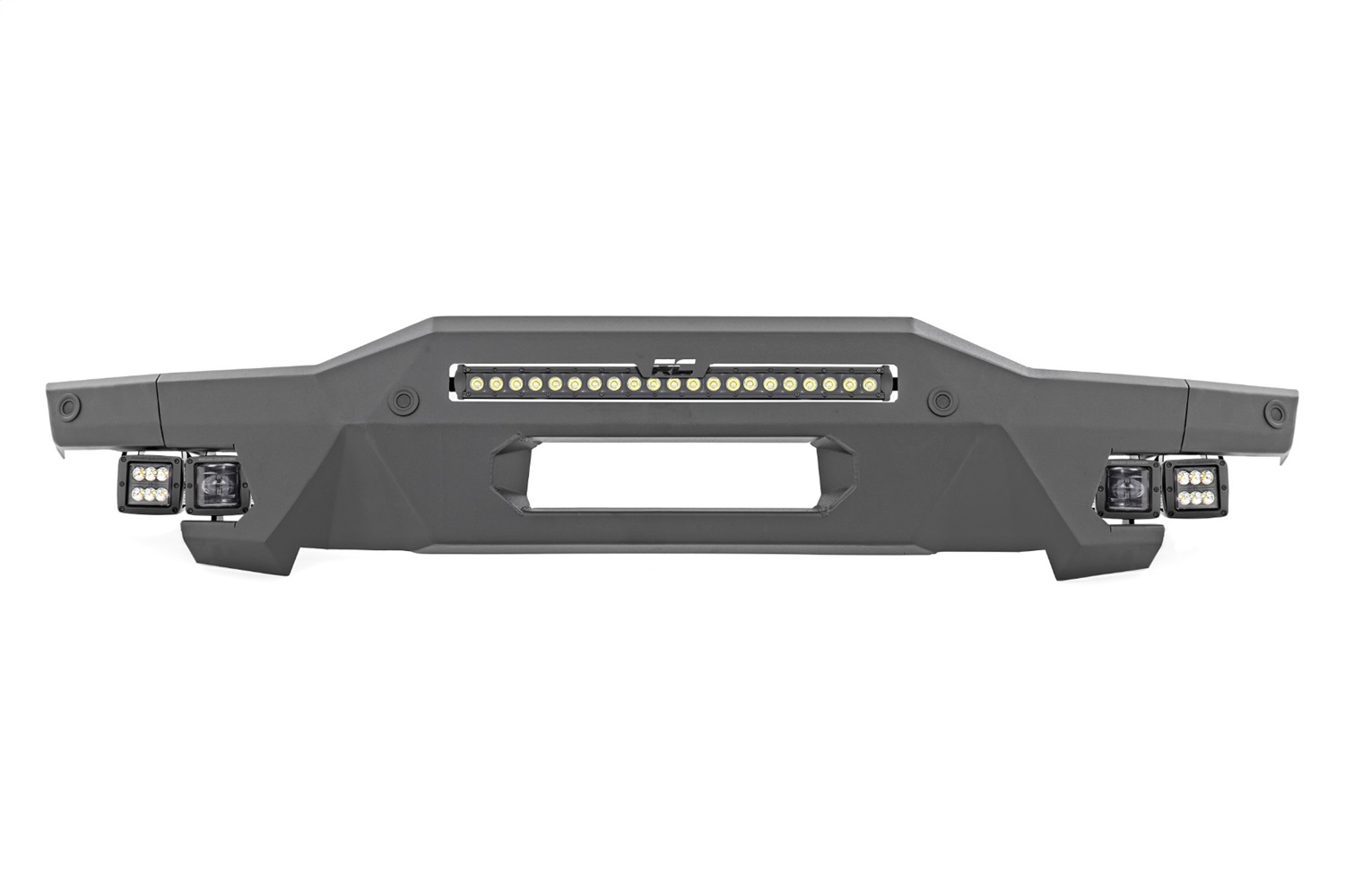 Rough Country 51084 - Front Bumper - Modular - Stubby Wings - Flood - Fog - Ford Bronco 4WD (21-24)