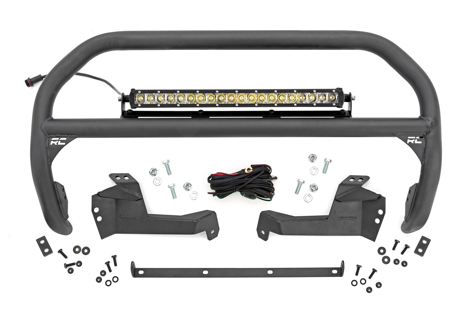 Rough Country 51043 - Nudge Bar - 20 Inch Chrome Single Row LED - Ford Bronco Sport 4WD (2021-2024)