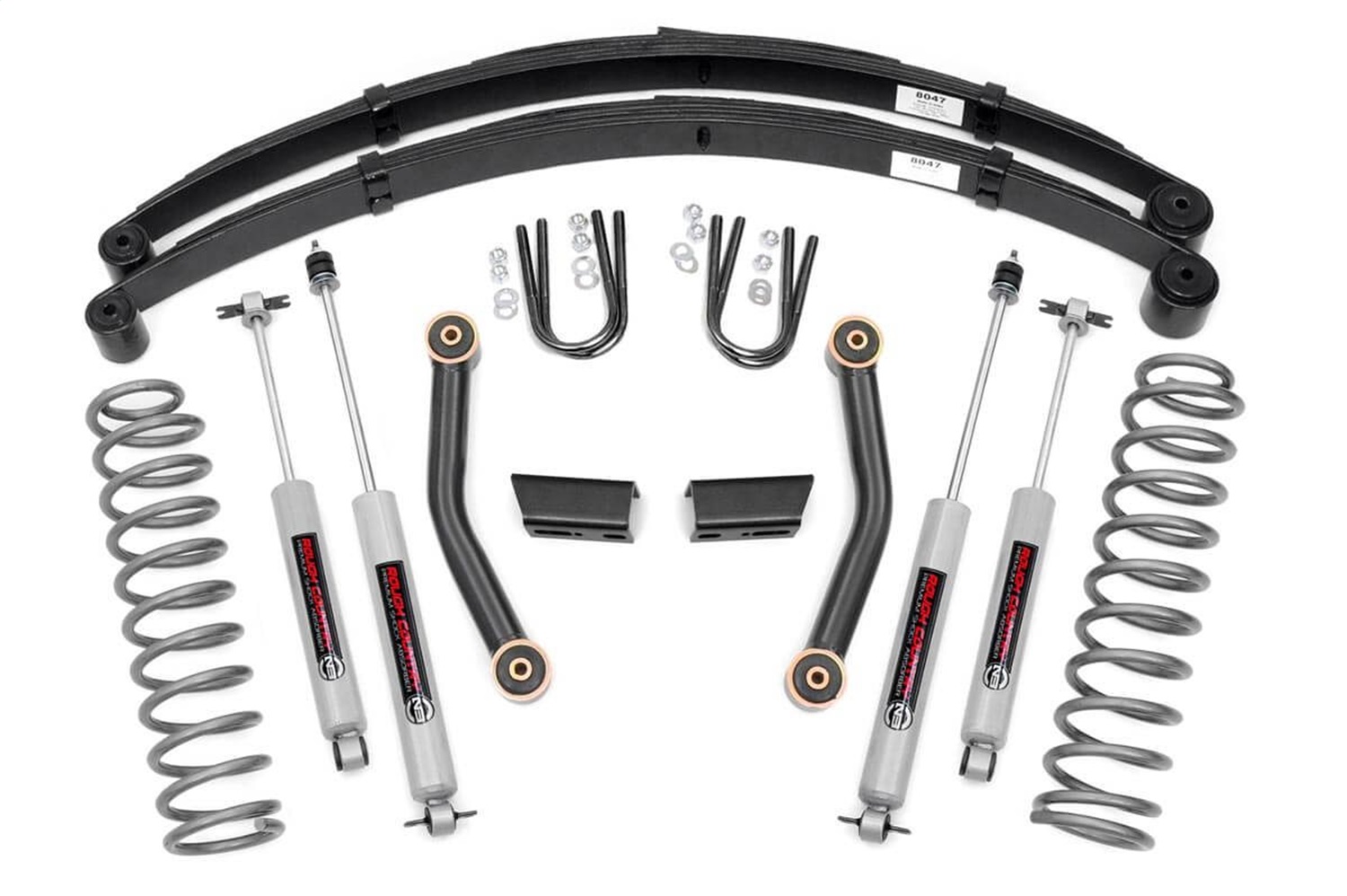 Rough Country 630XN2 - 3 Inch Lift Kit - Series II - RR Springs - Jeep Cherokee XJ 2WD/4WD (84-01)