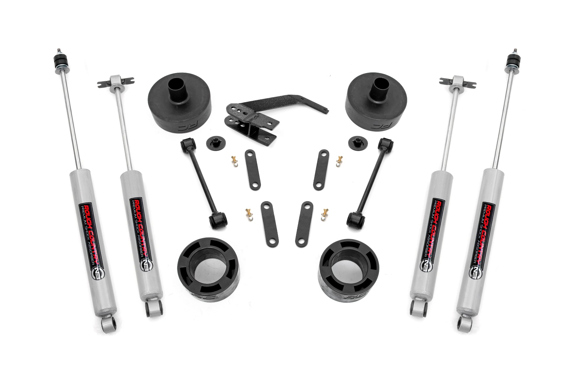 Rough Country 65730 - 2.5 Inch Lift Kit - Spacers - N3 - Jeep Wrangler JK/Wrangler Unlimited (07-18)