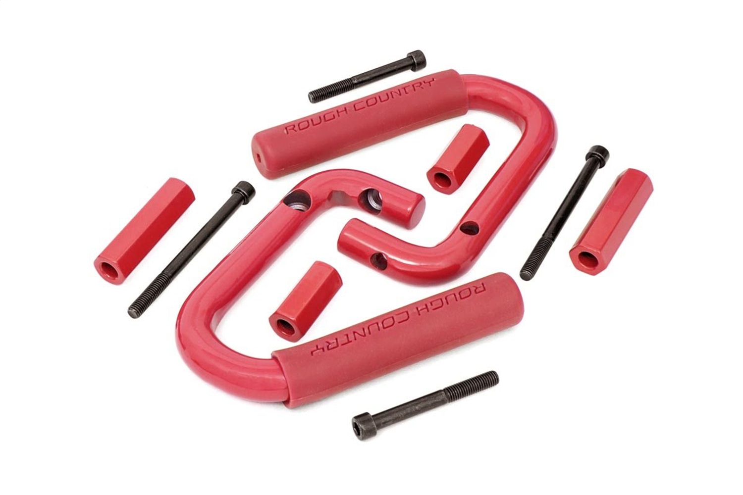 Rough Country 6501RED - Grab Handles - Steel - Front - Red - Jeep Wrangler JK/Wrangler Unlimited (07-18)
