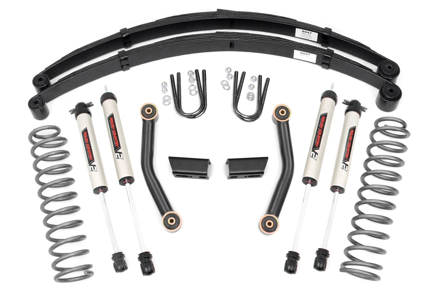 Rough Country 630X70 - 3 Inch Lift Kit - Series II - RR Springs - V2 - Jeep Cherokee XJ (84-01)