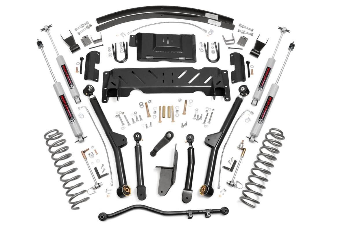 Rough Country 68922 - 4.5 Inch Lift Kit - Long Arm - RR AAL - NP231 - Jeep Cherokee XJ 4WD (84-01)