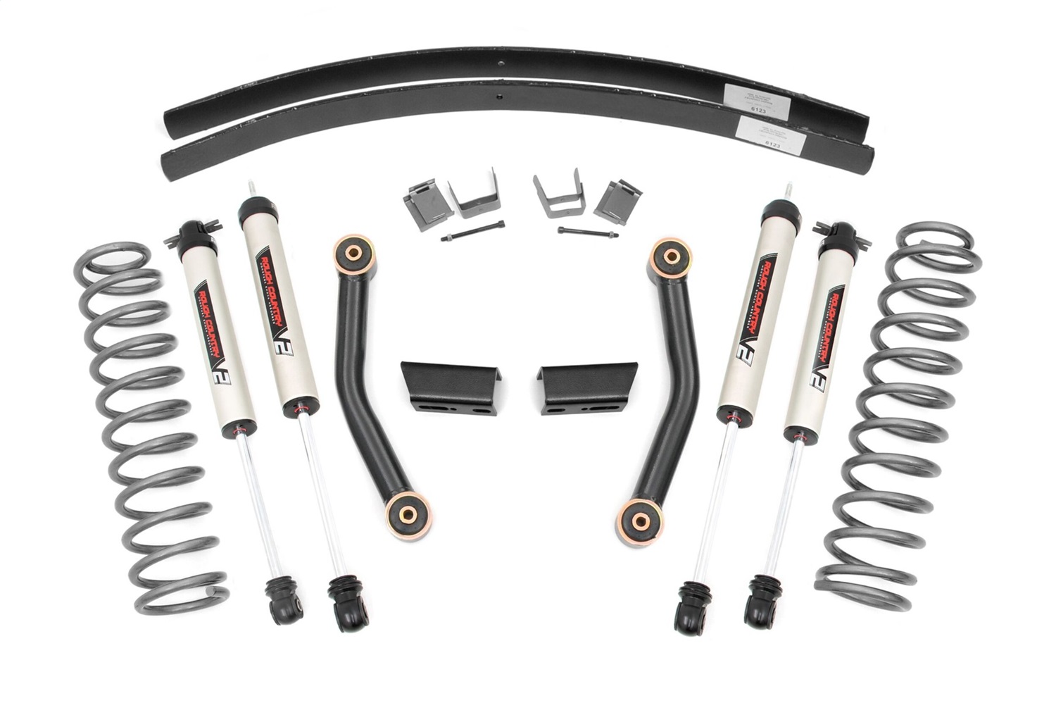Rough Country 670X70 - 3 Inch Lift Kit - SII - RR AAL - V2 Shocks - Jeep Cherokee XJ 2WD/4WD (84-01) Rough Country 670X70 - 3 Inch Lift Kit - SII - RR AAL - V2 Shocks - Jeep Cherokee XJ 2WD/4WD (84-01)