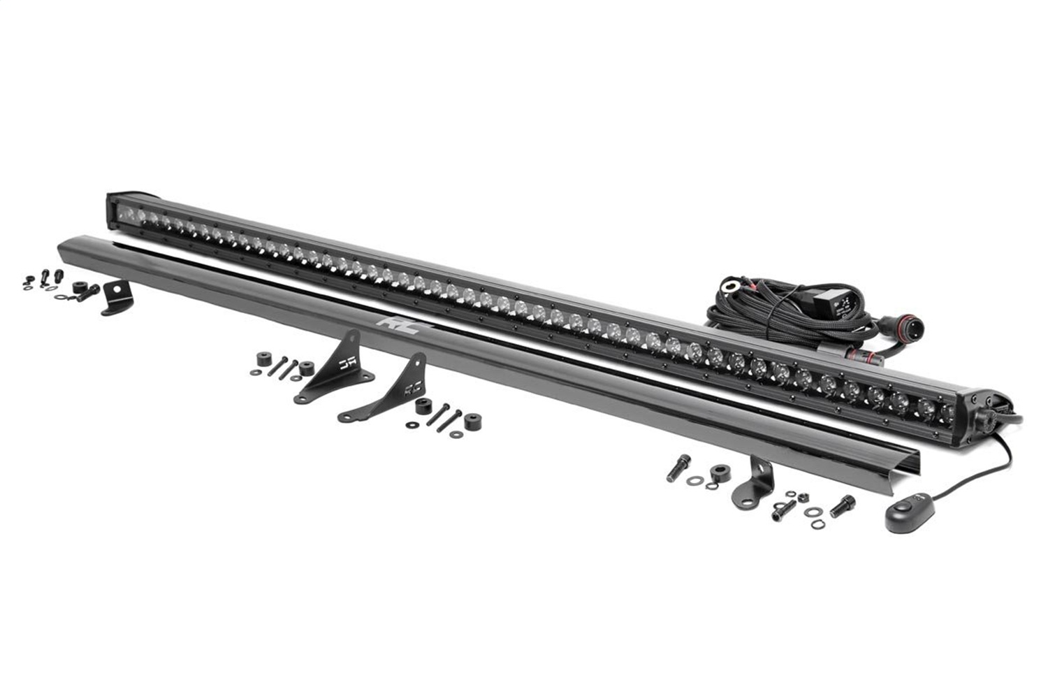 Rough Country 70057 - LED Light Kit - Cowl Mount - 50 inch Black Single Row - Jeep Gladiator JT/Wrangler JL (18-24)