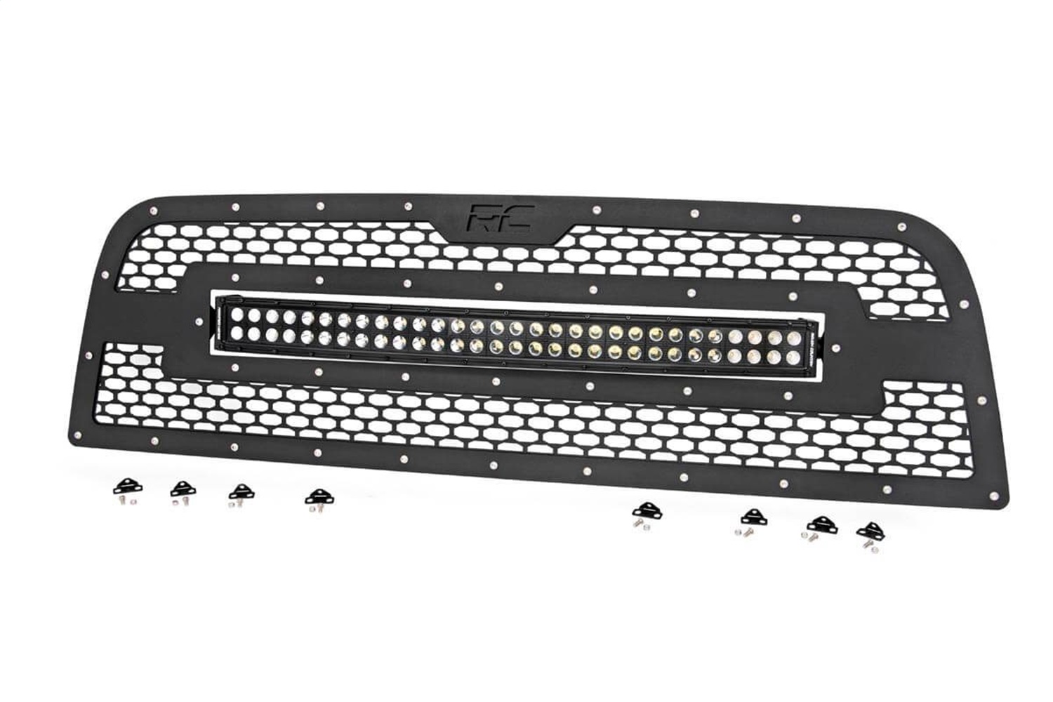 Rough Country 70152 - Mesh Grille - 30 inch Dual Row LED - Black - Ram 2500/3500 2WD/4WD (2013-2018)