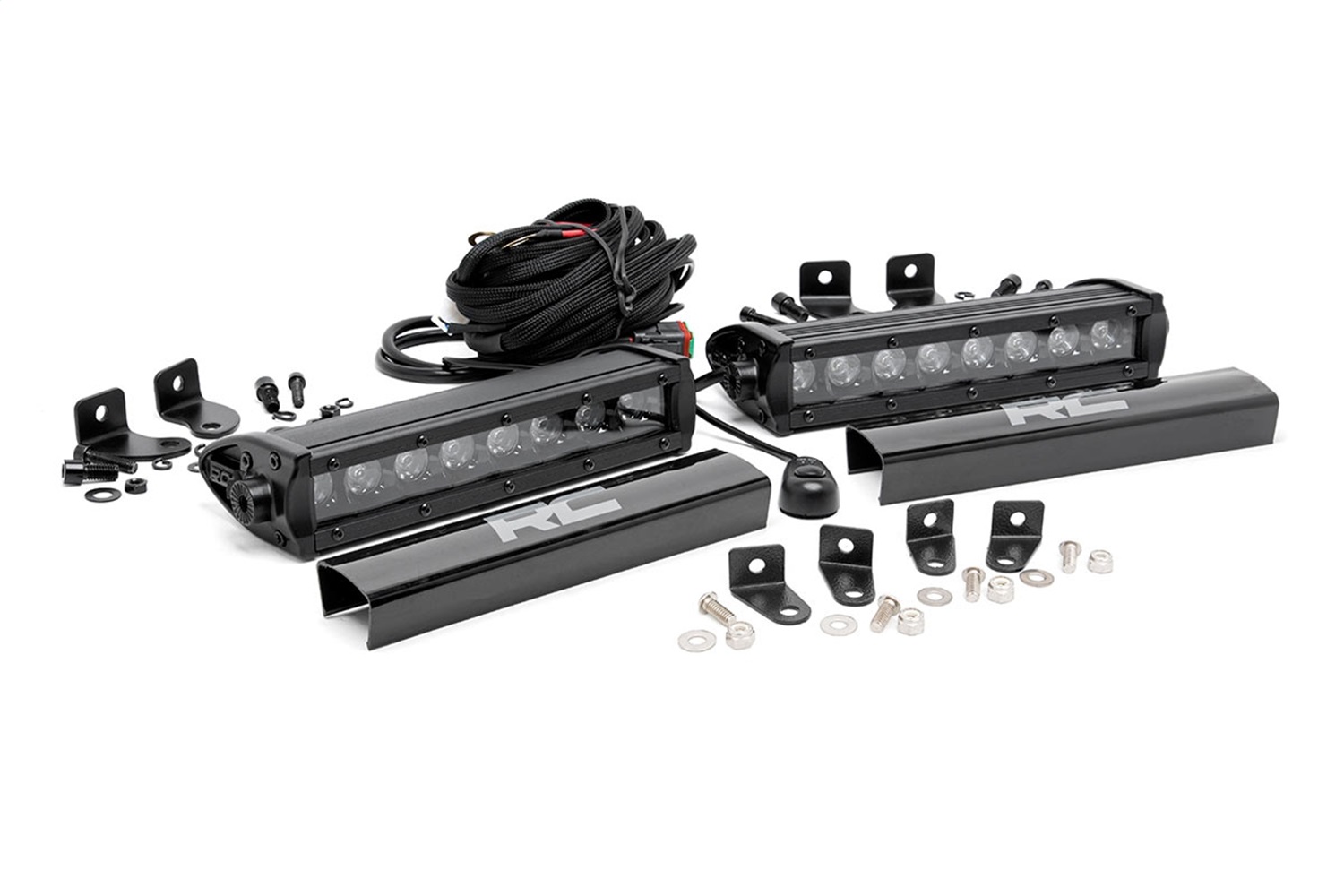 Rough Country 70697 - LED Light Kit - Grille Mount - 8 inch Black Pair - Ford F-250 Super Duty (17-19) Rough Country 70697 - LED Light Kit - Grille Mount - 8 inch Black Pair - Ford F-250 Super Duty (17-19)