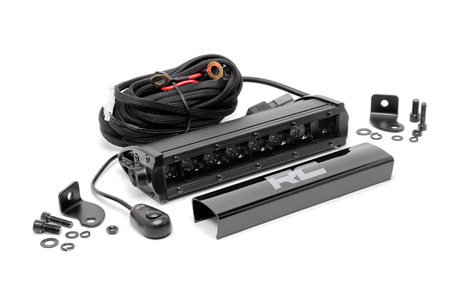 Rough Country 70718BL - 8 Inch Black Series LED Light Bar - Single Row