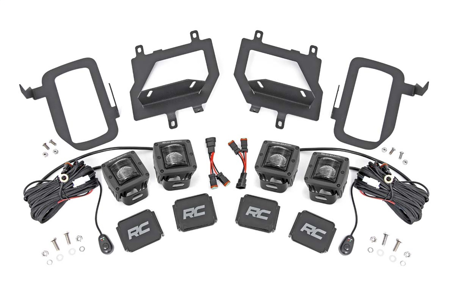 Rough Country 70831 - LED Light Kit - Fog Mount - Dual 2 inch Black Pairs - SAE - Ford F-150 (15-17) Rough Country 70831 - LED Light Kit - Fog Mount - Dual 2 inch Black Pairs - SAE - Ford F-150 (15-17)