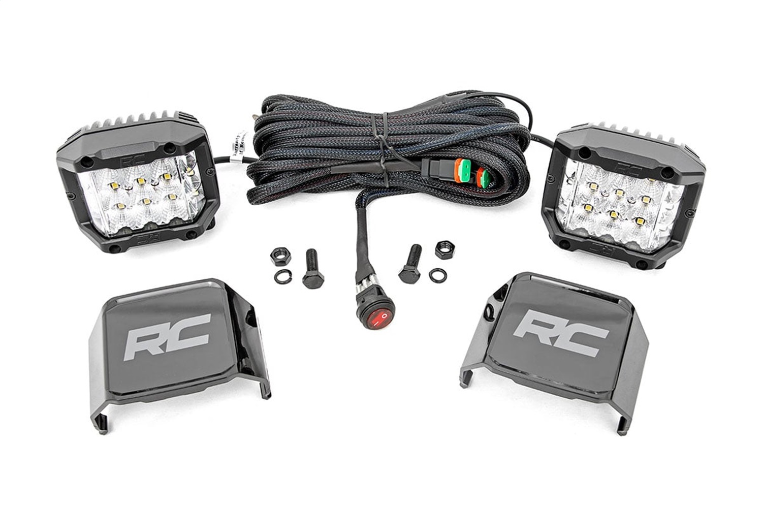 Rough Country 70904 - 3 Inch Chrome Series LED Lights - Wide Angle Osram - Pair