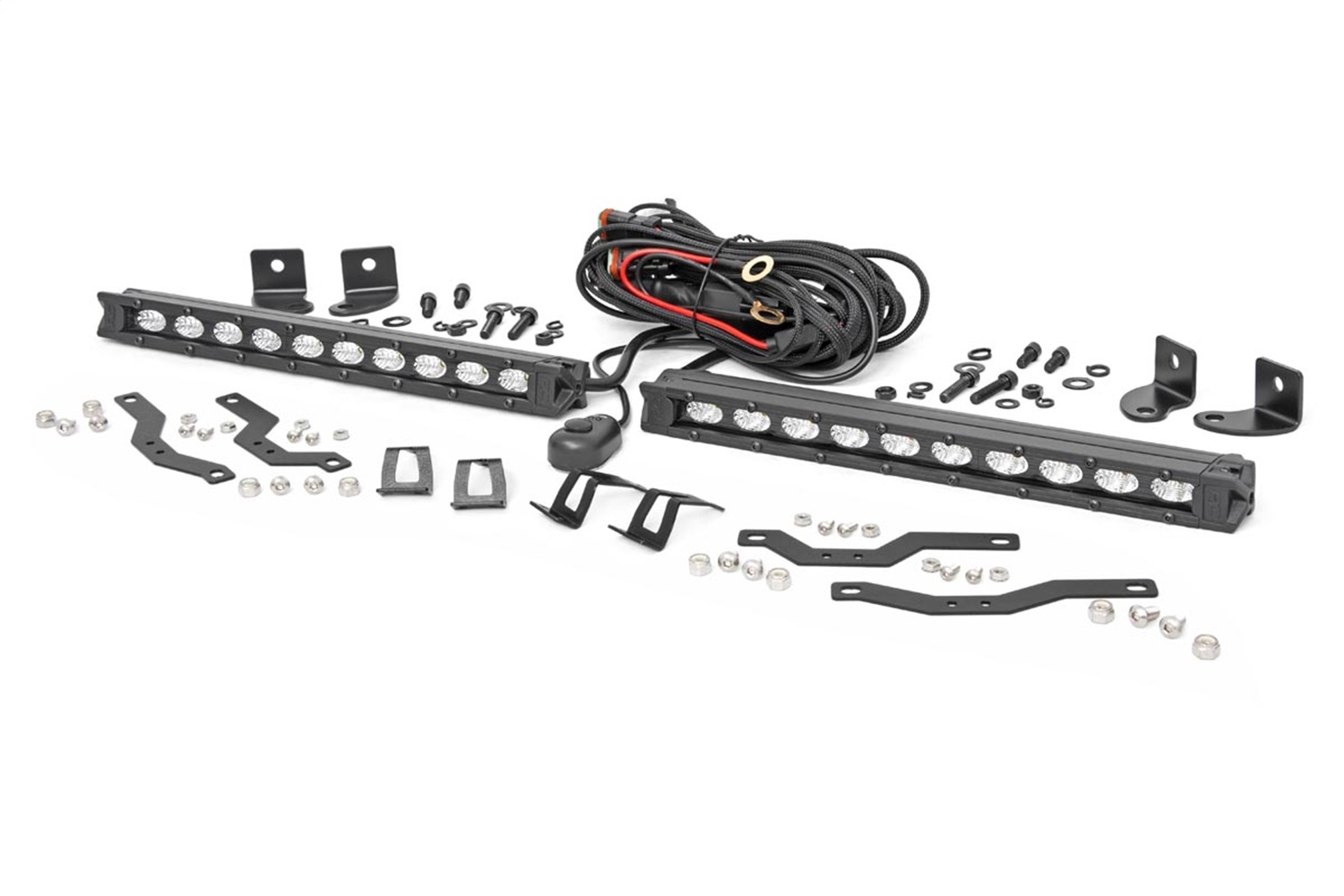 Rough Country 70808 - LED Light Kit - Grille Mount - 10 inch Black Slimline Pair - Ford F-150 (18-20) Rough Country 70808 - LED Light Kit - Grille Mount - 10 inch Black Slimline Pair - Ford F-150 (18-20)