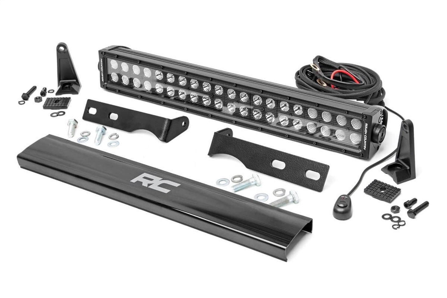 Rough Country 70773 - LED Light Kit - Bumper Mount - 20 inch Black Dual Row - Jeep Grand Cherokee WK2 (11-20)