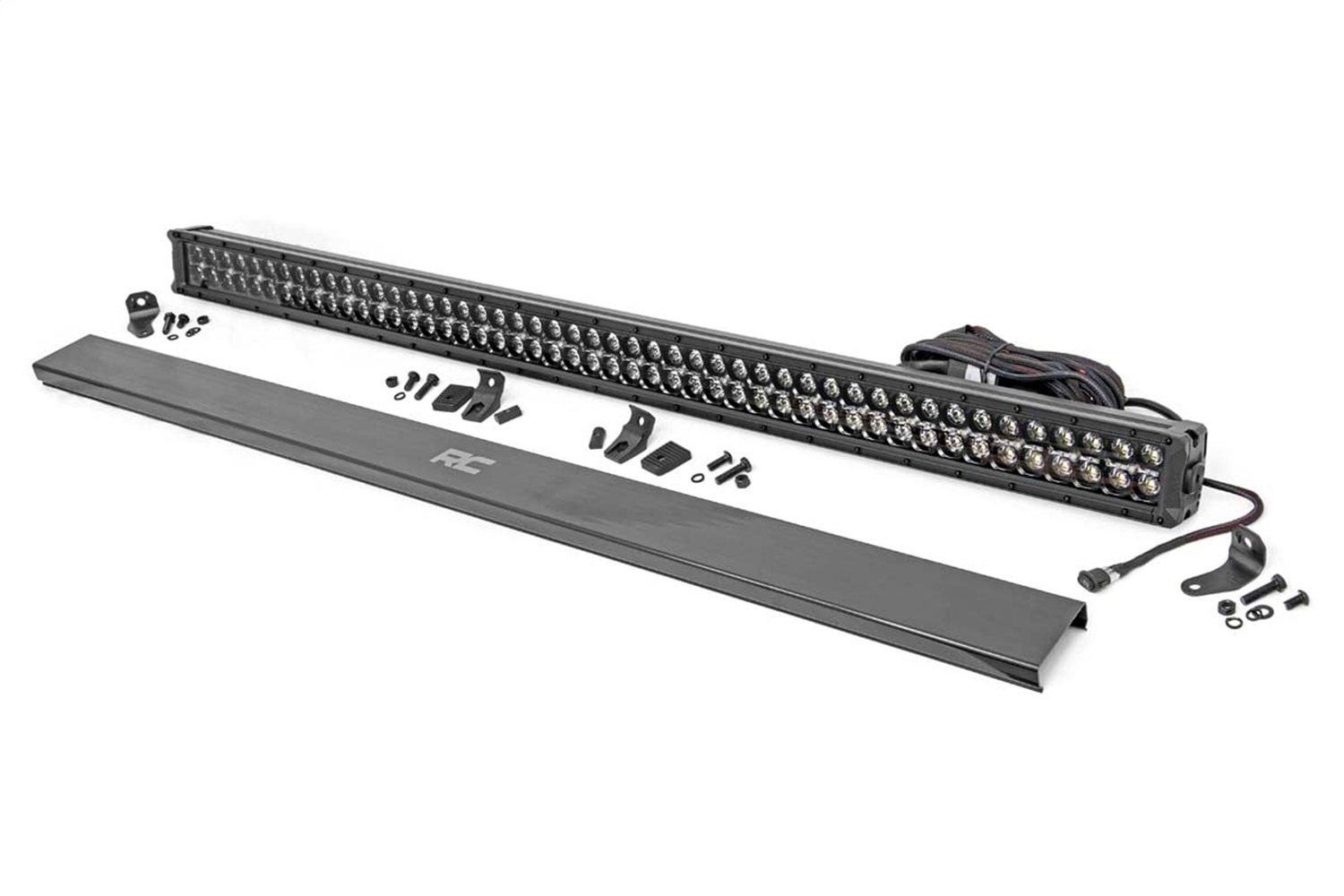Rough Country 70950BDA - 50 Inch Black Series LED Light Bar - Dual Row - Amber DRL