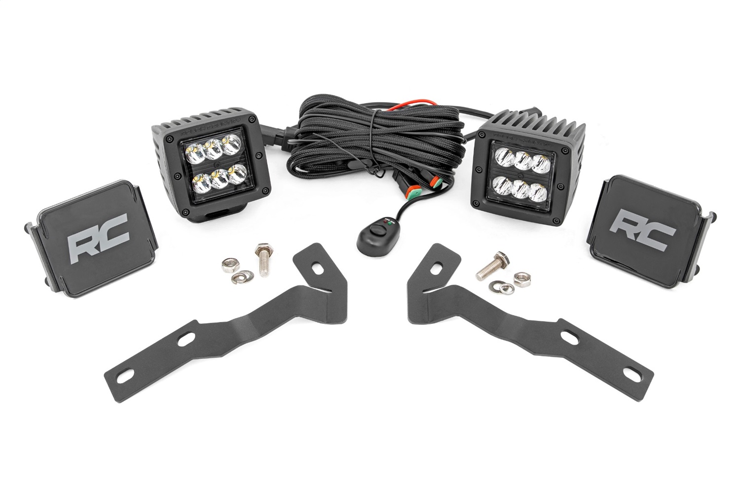 Rough Country 71080 - LED Light Kit - Ditch Mount - 2 inch Black Pair - Spot - Toyota Tacoma (16-23) Rough Country 71080 - LED Light Kit - Ditch Mount - 2 inch Black Pair - Spot - Toyota Tacoma (16-23)