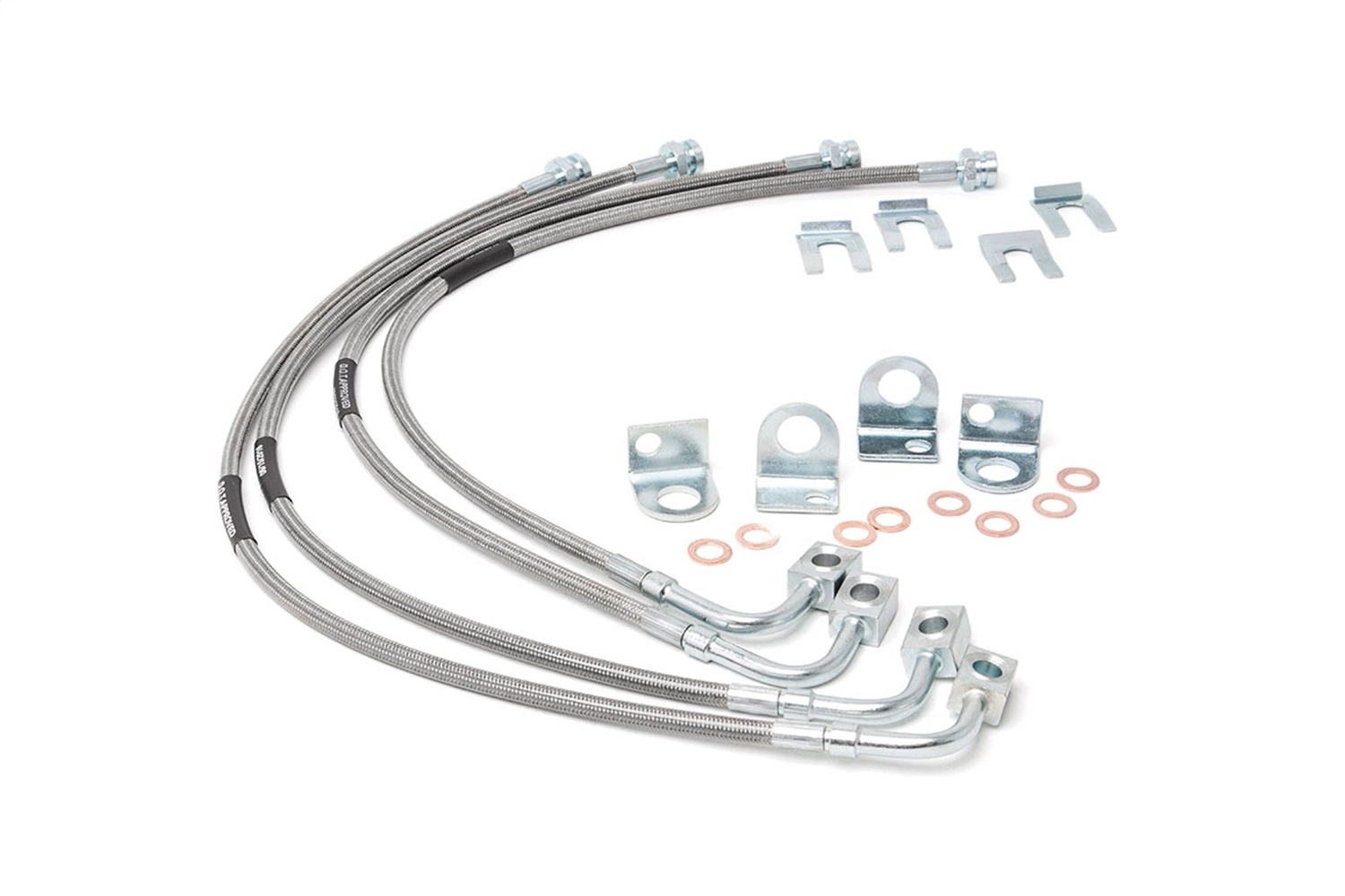 Rough Country 89716 - Brake Lines - Stainless - FR & RR - 4-6 Inch Lift - Jeep Wrangler JK/Wrangler Unlimited (07-18)