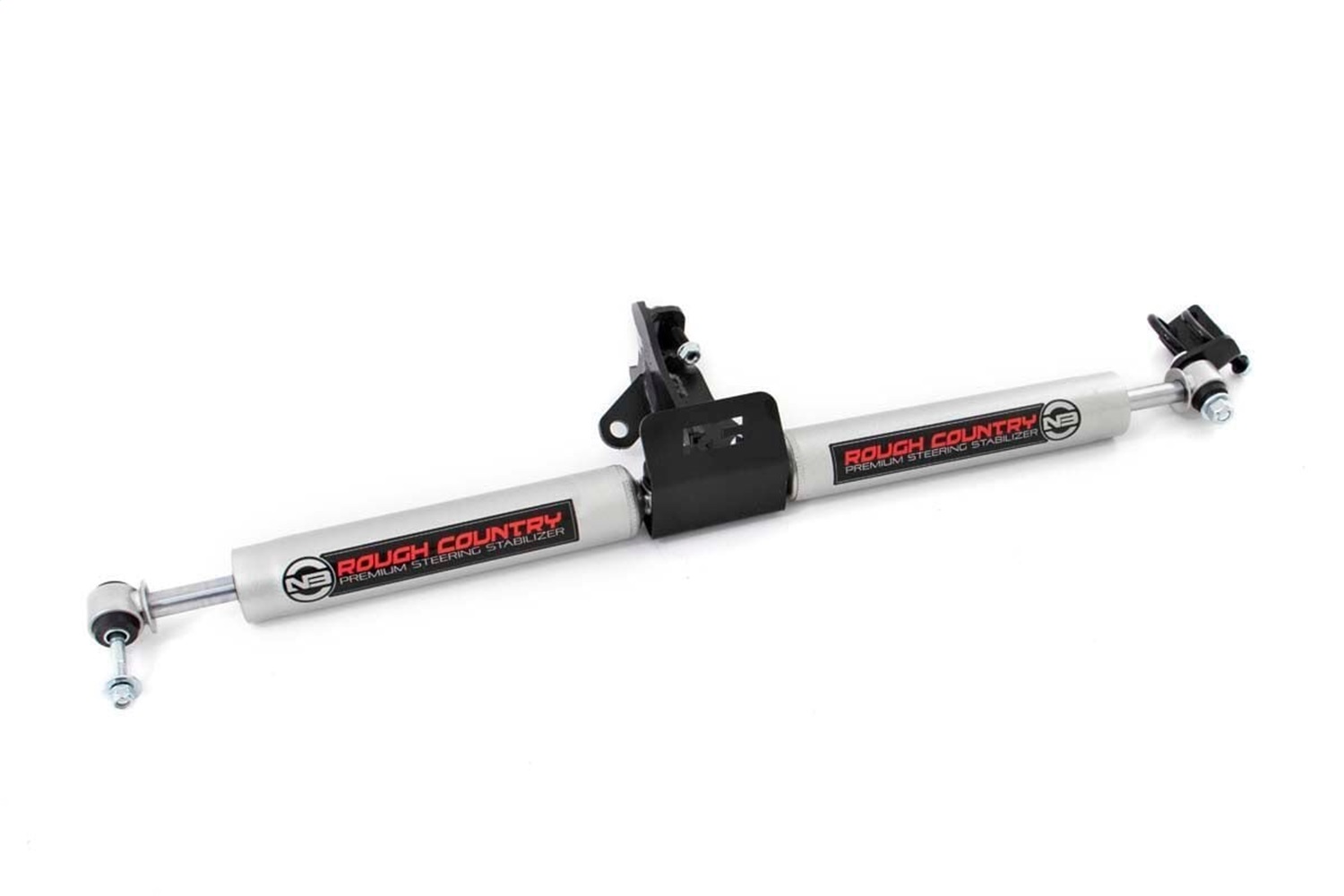 Rough Country 8749630 - N3 Steering Stabilizer - Dual - 4 Inch Lift - Jeep Grand Cherokee WJ (99-04) Rough Country 8749630 - N3 Steering Stabilizer - Dual - 4 Inch Lift - Jeep Grand Cherokee WJ (99-04)