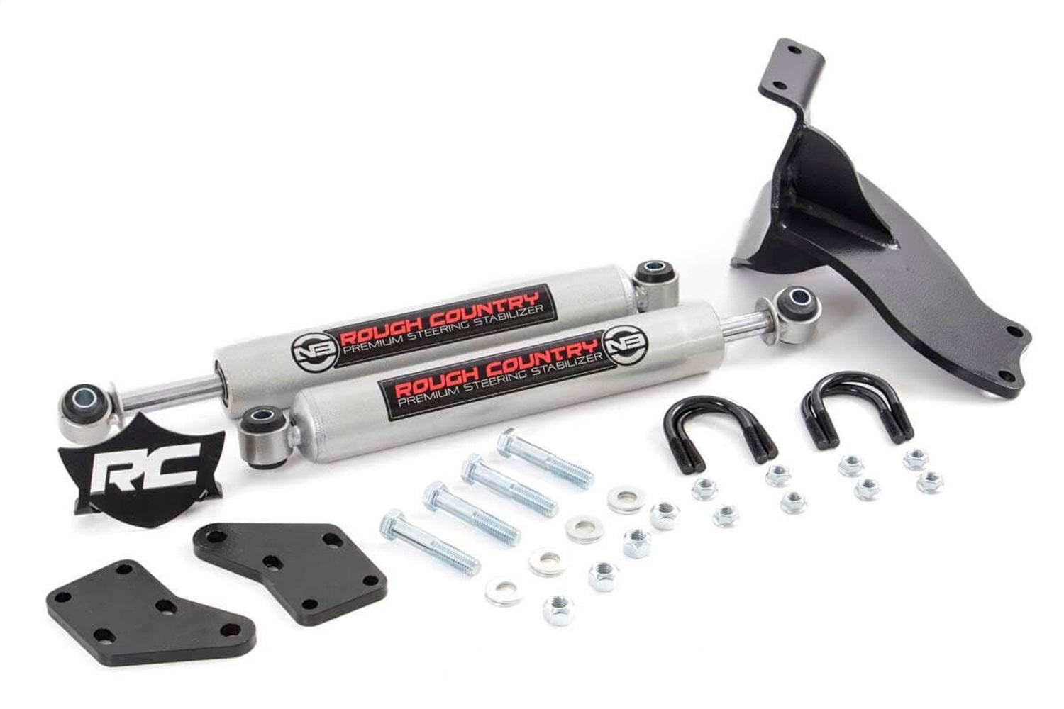 Rough Country 8749430 - N3 Steering Stabilizer - Dual - 2.5-8 Inch Lift - Ram 2500 (14-24)/3500 (13-24) Rough Country 8749430 - N3 Steering Stabilizer - Dual - 2.5-8 Inch Lift - Ram 2500 (14-24)/3500 (13-24)
