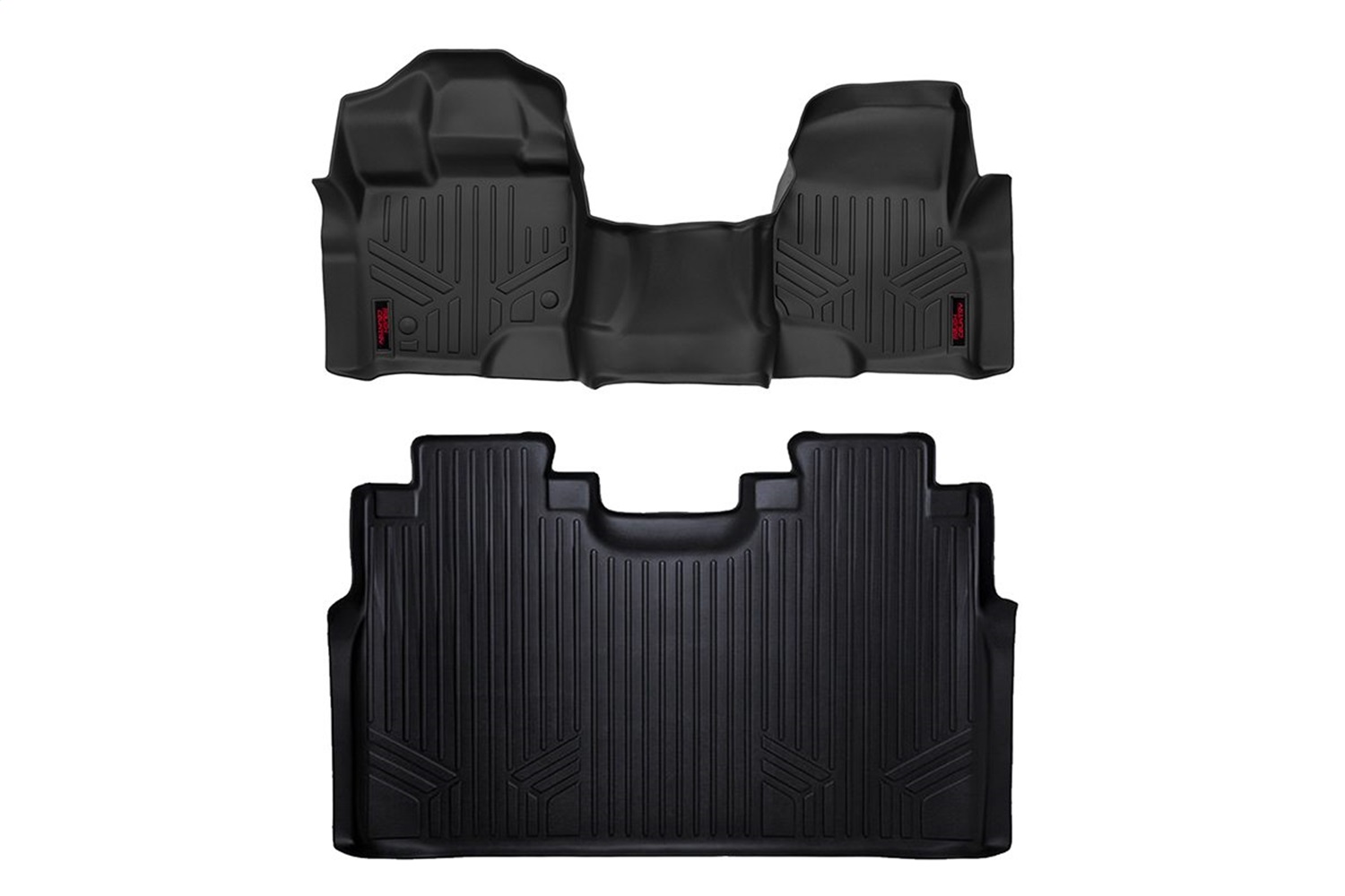 Rough Country M-51153 - Floor Mats - FR & RR - Over Hump - Ford F-150 (15-24)/F-150 Lightning (22-24)/Raptor (17-24)