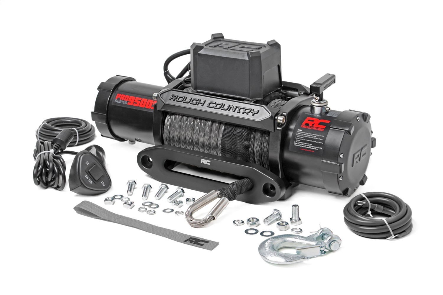 Rough Country PRO9500S - 9500-Lb Pro Series Winch - Synthetic Rope Rough Country PRO9500S - 9500-Lb Pro Series Winch - Synthetic Rope