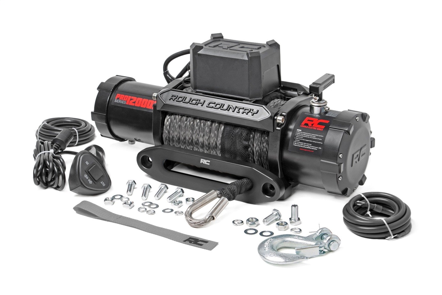 Rough Country PRO12000S - 12000-Lb Pro Series Winch - Synthetic Rope Rough Country PRO12000S - 12000-Lb Pro Series Winch - Synthetic Rope