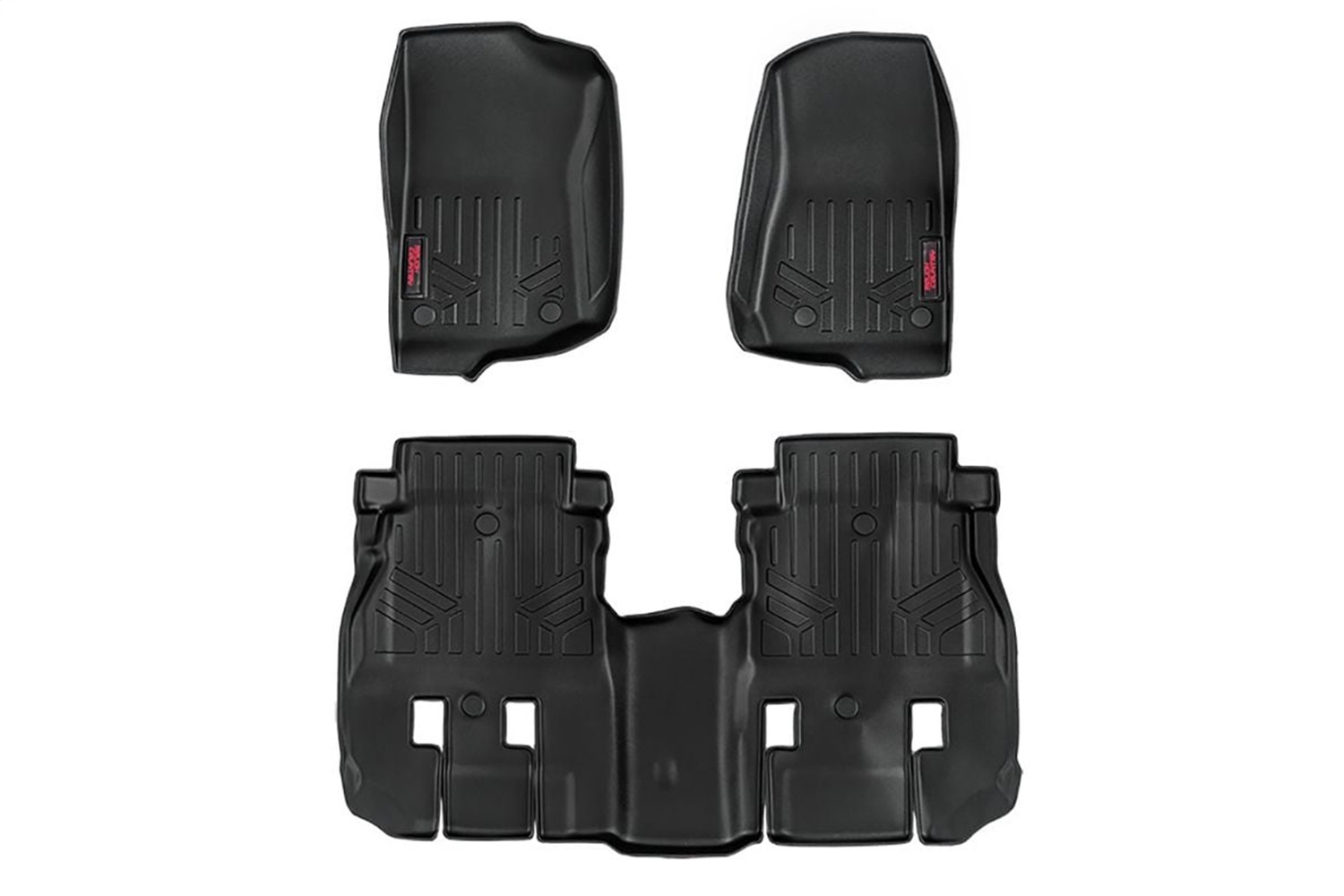 Rough Country M-60112 - Floor Mats - FR & RR - 4 Door - Jeep Wrangler Unlimited 4WD (2018-2024)