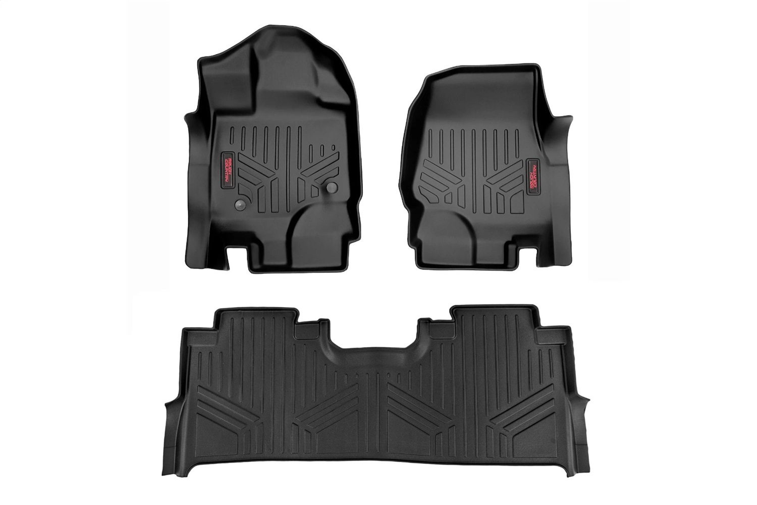 Rough Country M-51515 - Floor Mats - FR & RR - FR Buckets - Ford F-150 (15-24)/F-150 Lightning (22-24)/Raptor (17-24)