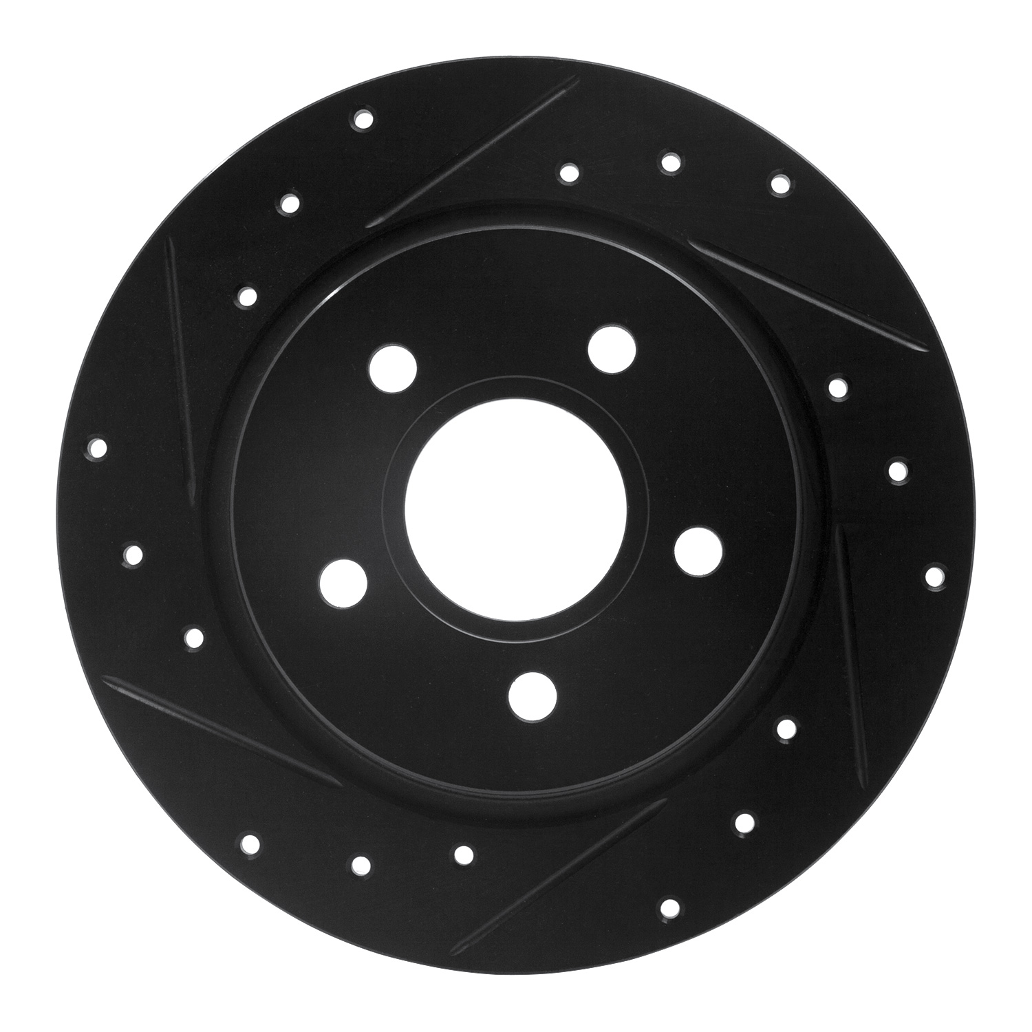 R1 Concepts ECB-54066L - Brake Rotor Drilled and Slotted Black