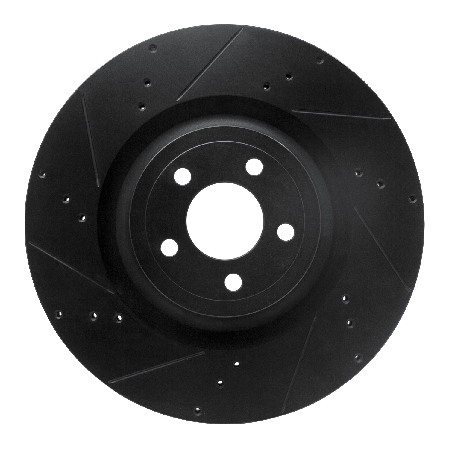 R1 Concepts ECB-54079L - Brake Rotor Drilled and Slotted Black