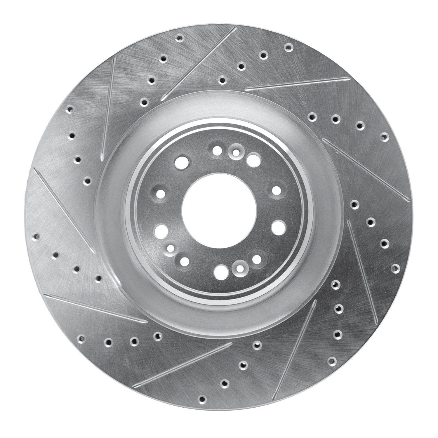 R1 Concepts EDZ-10001L - Brake Rotor Drilled and Slotted Silver