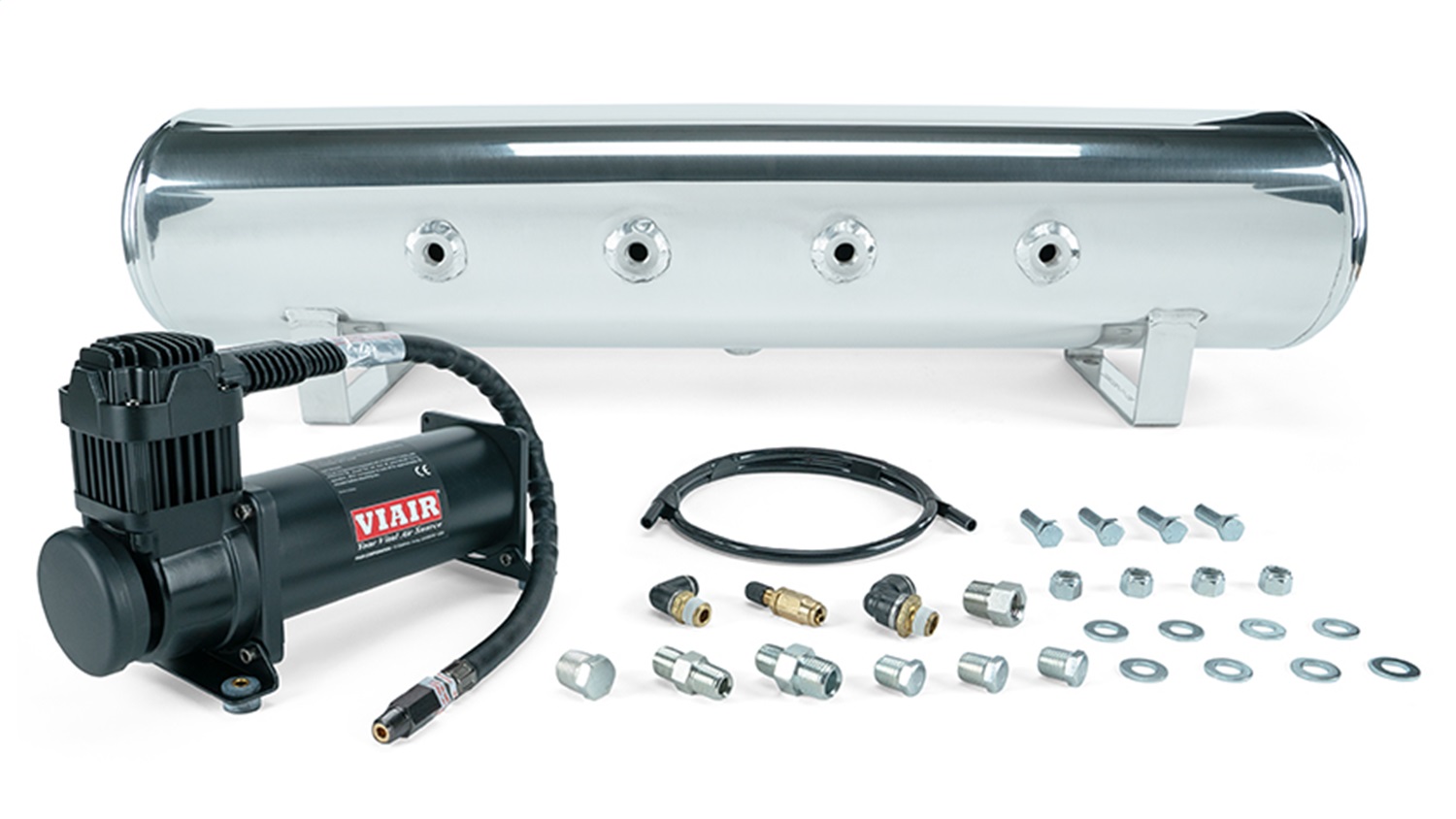 Air Lift 27807 - 4 Gal. 7-Port Tank w/ Viair 444b Blk Compressor (Incl. Fittings & Mounting Hardware)