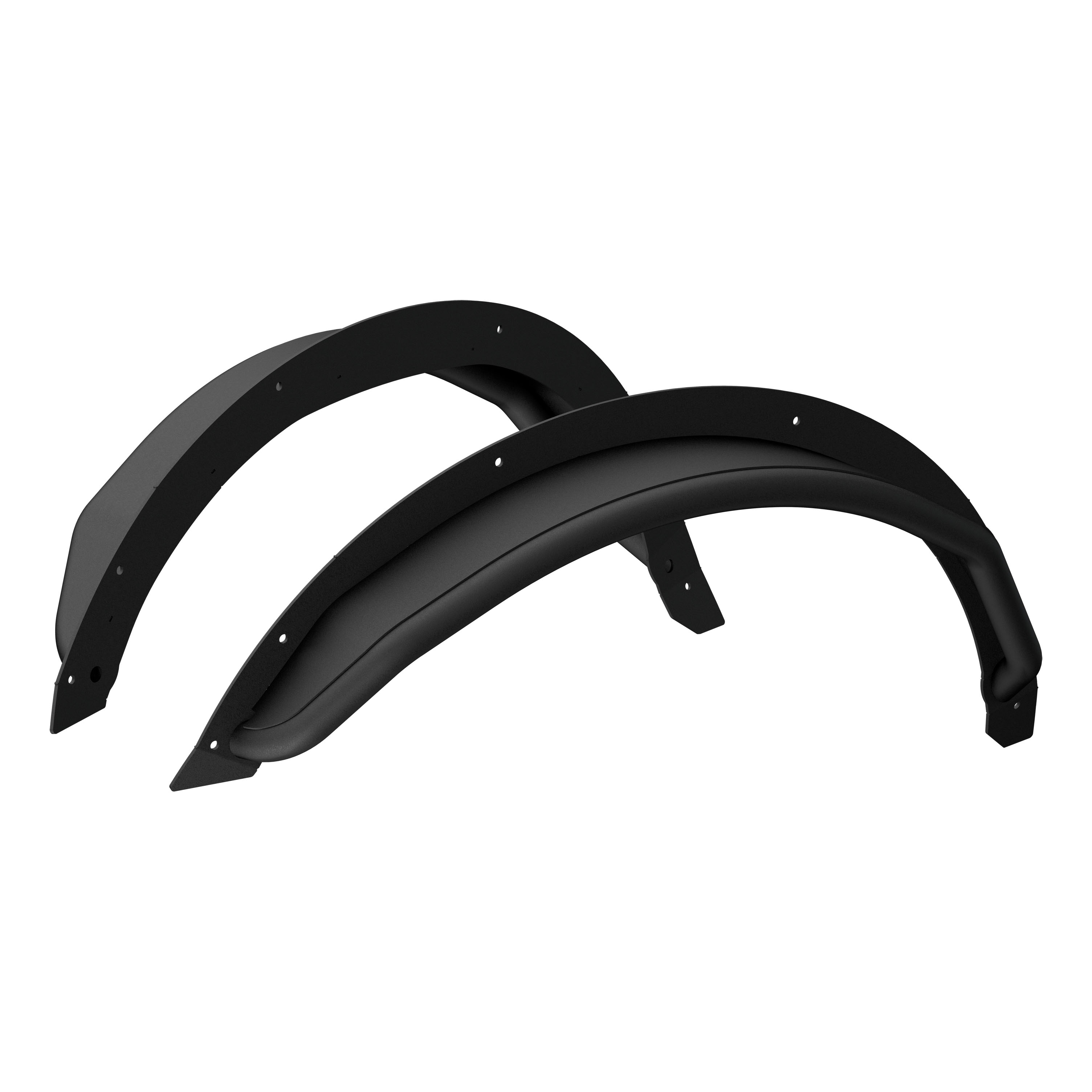 ARIES 2500303 - Ford Bronco Smooth Black Aluminum Tubular-Style Rear Fender Flares for 4-Door