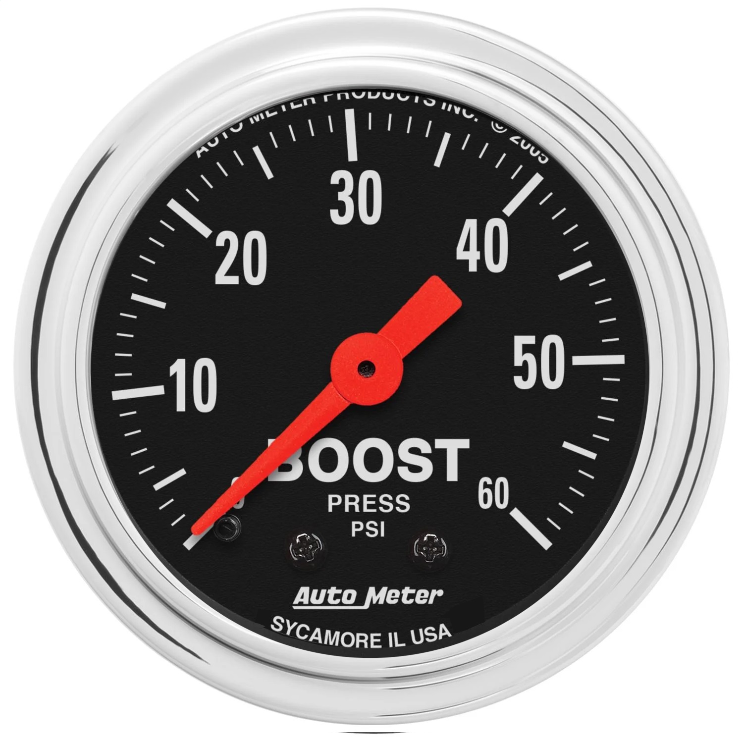 AutoMeter 2405 - Gauge Boost 2-1/16in. 60 PSI Mechanical Traditional Chrome