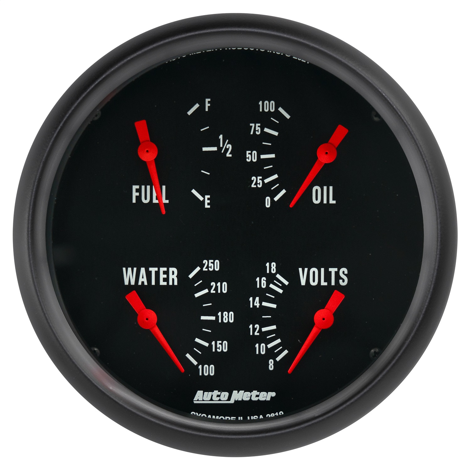 AutoMeter 2819 - Z-Series Quad 5in. - 0 OhmE-90 OhmF