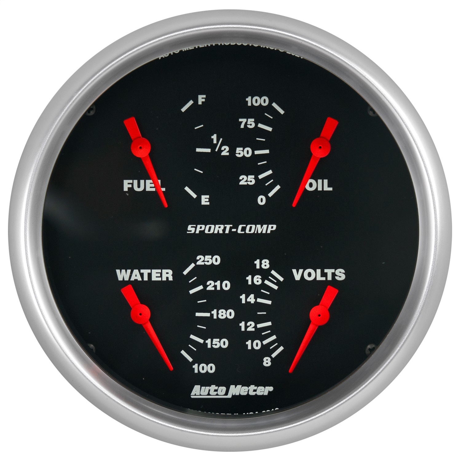 AutoMeter 3912 - Sport-Comp Quad 5in. - 240 OhmE-33 OhmF