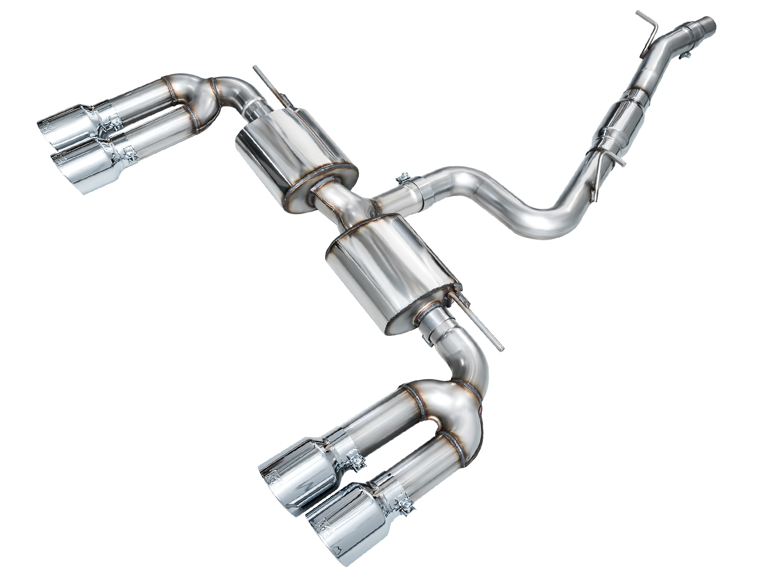 AWE 3015-42897 - 22-24 Audi 8Y S3 Touring Edition Exhaust - Chrome Silver Tips