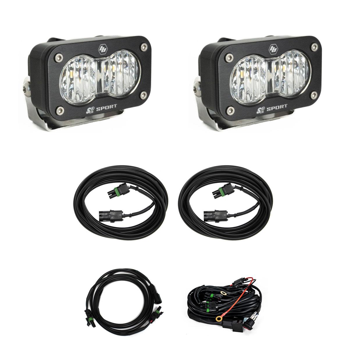Baja Designs 448209 - S2 Sport W/C Reverse Kit Wide Cornering Clear Toggle Wiring