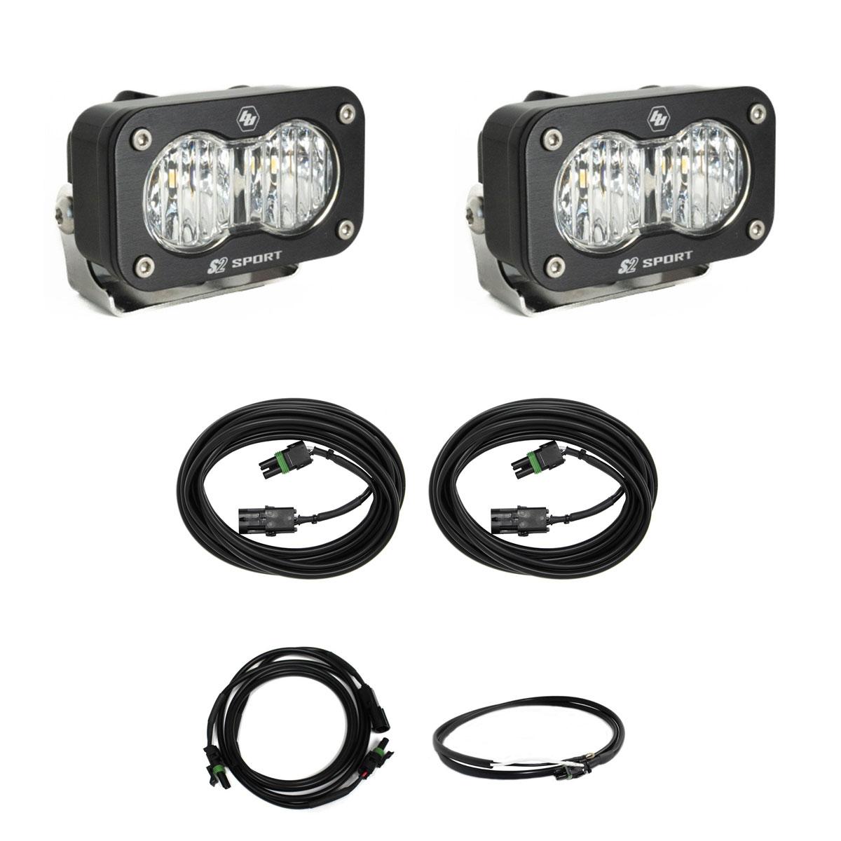 Baja Designs 448209UP - S2 Sport W/C Reverse Kit w/ Upfitter Wide Cornering Clear Upfitter Wiring