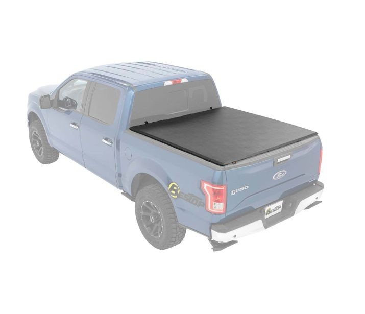 Bestop 19222-01 - EZ-Roll Soft Tonneau Cover For Ford 2017-2024 F-250/F-350 Super Duty 6.8 Foot Black Tailgate Spoiler Not Included
