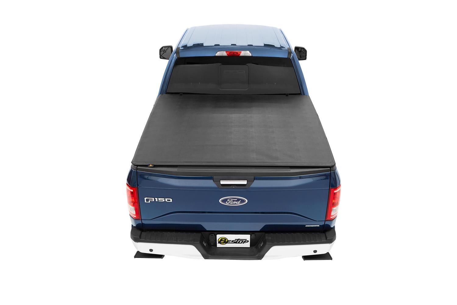 Bestop 16113-01 - Soft Tri-Fold Tonneau Cover EZ-Fold For Ford 2004-2024 F-150 Exc.'04 Heritage 5.5 Foot Black Tailgate Spoiler Not Included