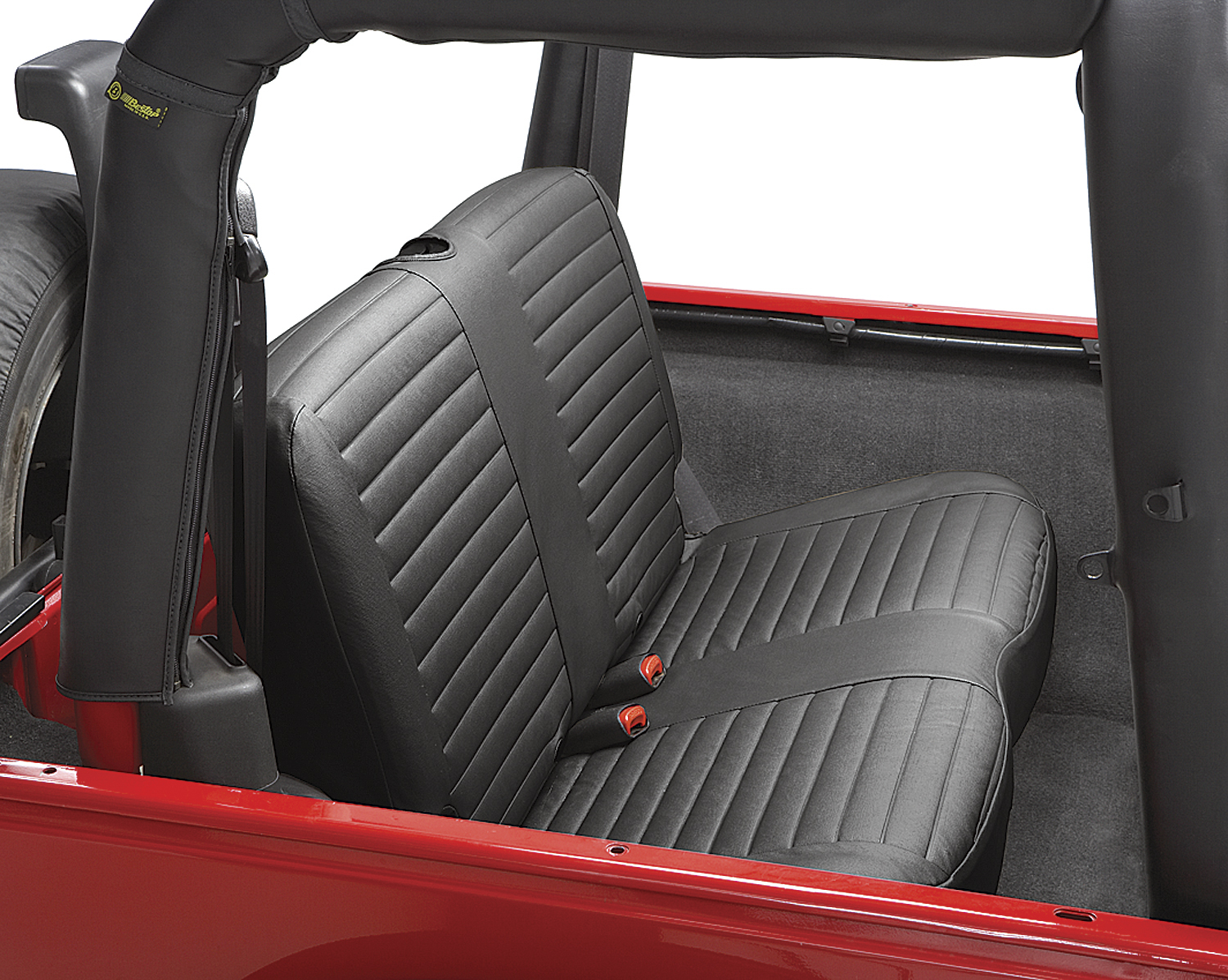Bestop 29229-35 - Jeep Wrangler Seat Covers For Jeep 2003-2006 Wrangler TJ Rear Premium Vinyl Fabric Black Diamond